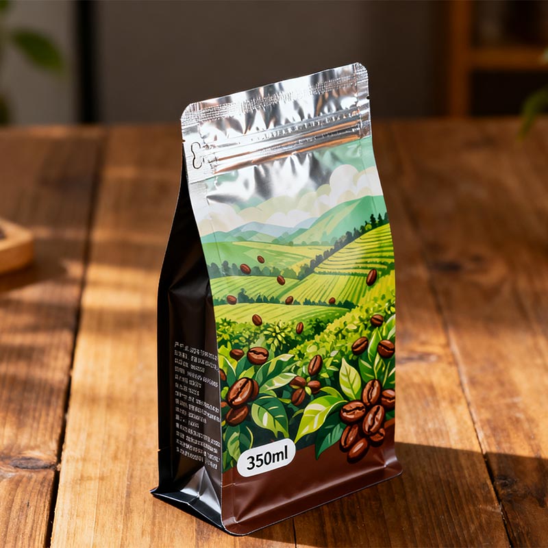 Sachet vertical en plastique pour café