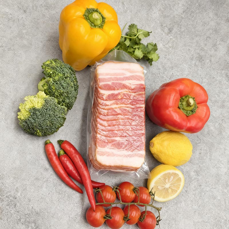 Sac rétractable sous vide PVDC pour bacon