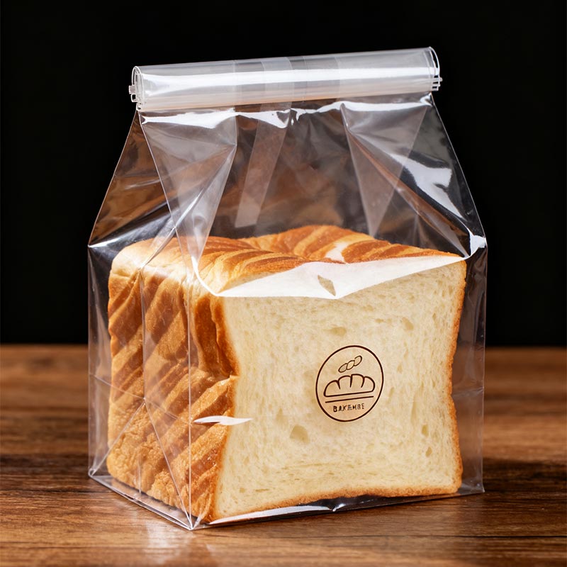 Sac alimentaire en plastique transparent pour l'emballage de boulangerie